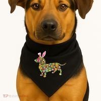Bunny Dachshund Dog Shape Hunting Eggs USA-Made Doggie Bandana thumb 1