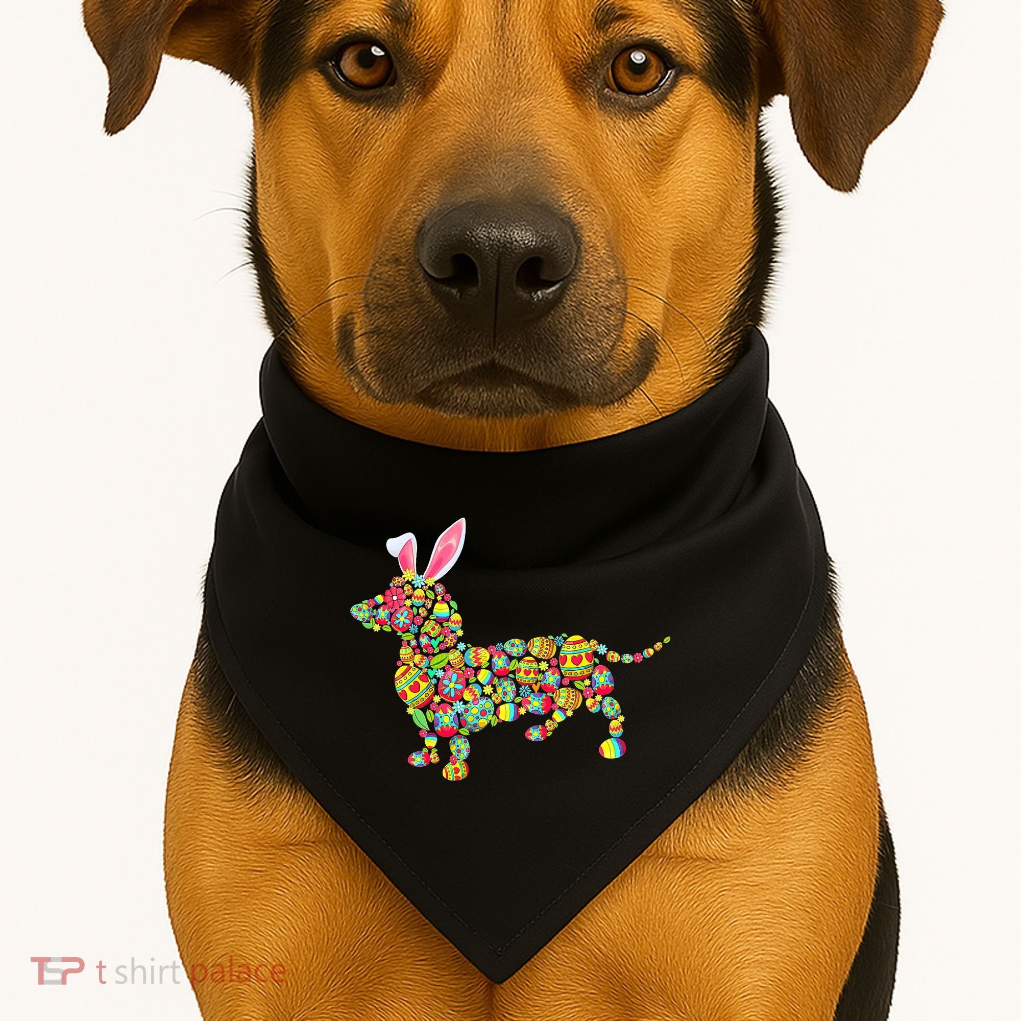 Bunny Dachshund Dog Shape Hunting Eggs USA-Made Doggie Bandana