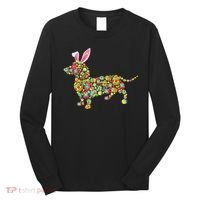 Bunny Dachshund Dog Shape Hunting Eggs Long Sleeve Shirt thumb 0