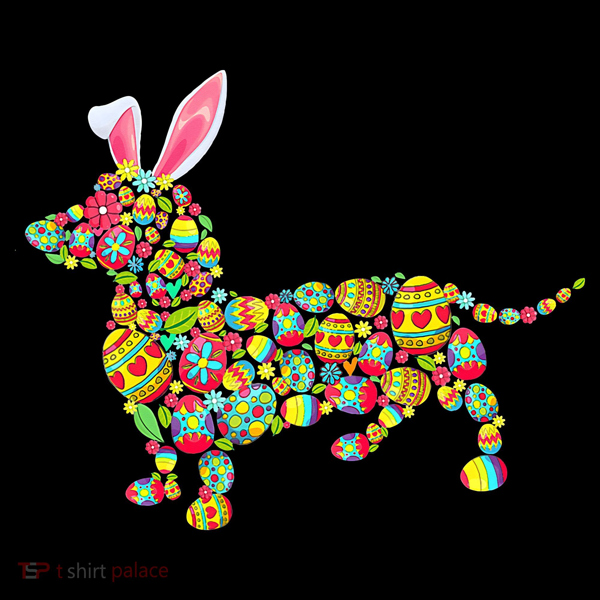 Bunny Dachshund Dog Shape Hunting Eggs Apron