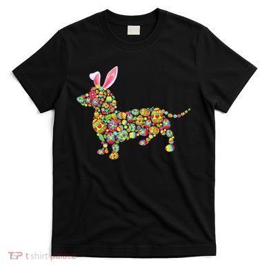 Bunny Dachshund Dog Shape Hunting Eggs T-Shirt