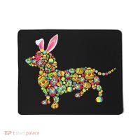 Bunny Dachshund Dog Shape Hunting Eggs Mousepad thumb 0