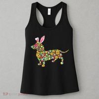 Bunny Dachshund Dog Shape Hunting Eggs Women's Tank Top thumb 3