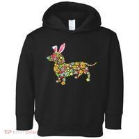 Bunny Dachshund Dog Shape Hunting Eggs Toddler Hoodie thumb 0