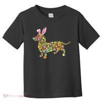 Bunny Dachshund Dog Shape Hunting Eggs Toddler T-Shirt thumb 0