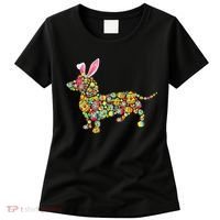 Bunny Dachshund Dog Shape Hunting Eggs Women's T-Shirt thumb 0