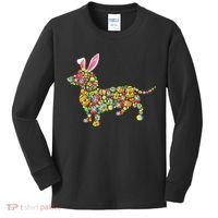 Bunny Dachshund Dog Shape Hunting Eggs Kids Long Sleeve Shirt thumb 0