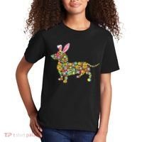 Bunny Dachshund Dog Shape Hunting Eggs Kids T-Shirt thumb 2