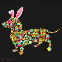 Bunny Dachshund Dog Shape Hunting Eggs Kids T-Shirt thumb 4