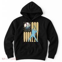 Baseball Drip Dripping Ice Cream Baseball American Flag Hoodie thumb 0
