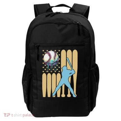 Baseball Drip Dripping Ice Cream Baseball American Flag Backpack