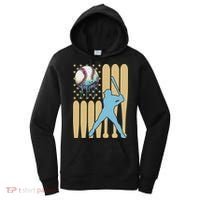 Baseball Drip Dripping Ice Cream Baseball American Flag Women's Hoodie thumb 0