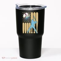 Baseball Drip Dripping Ice Cream Baseball American Flag Tumbler thumb 0