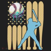 Baseball Drip Dripping Ice Cream Baseball American Flag Tumbler thumb 3