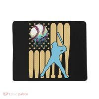 Baseball Drip Dripping Ice Cream Baseball American Flag Mousepad thumb 0