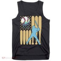 Baseball Drip Dripping Ice Cream Baseball American Flag Tank Top thumb 0