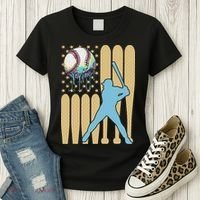 Baseball Drip Dripping Ice Cream Baseball American Flag Women's T-Shirt thumb 3
