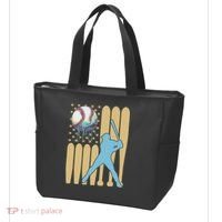 Baseball Drip Dripping Ice Cream Baseball American Flag Tote Bag thumb 3