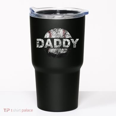 Baseball Daddy Dad Baseball Ball Tumbler