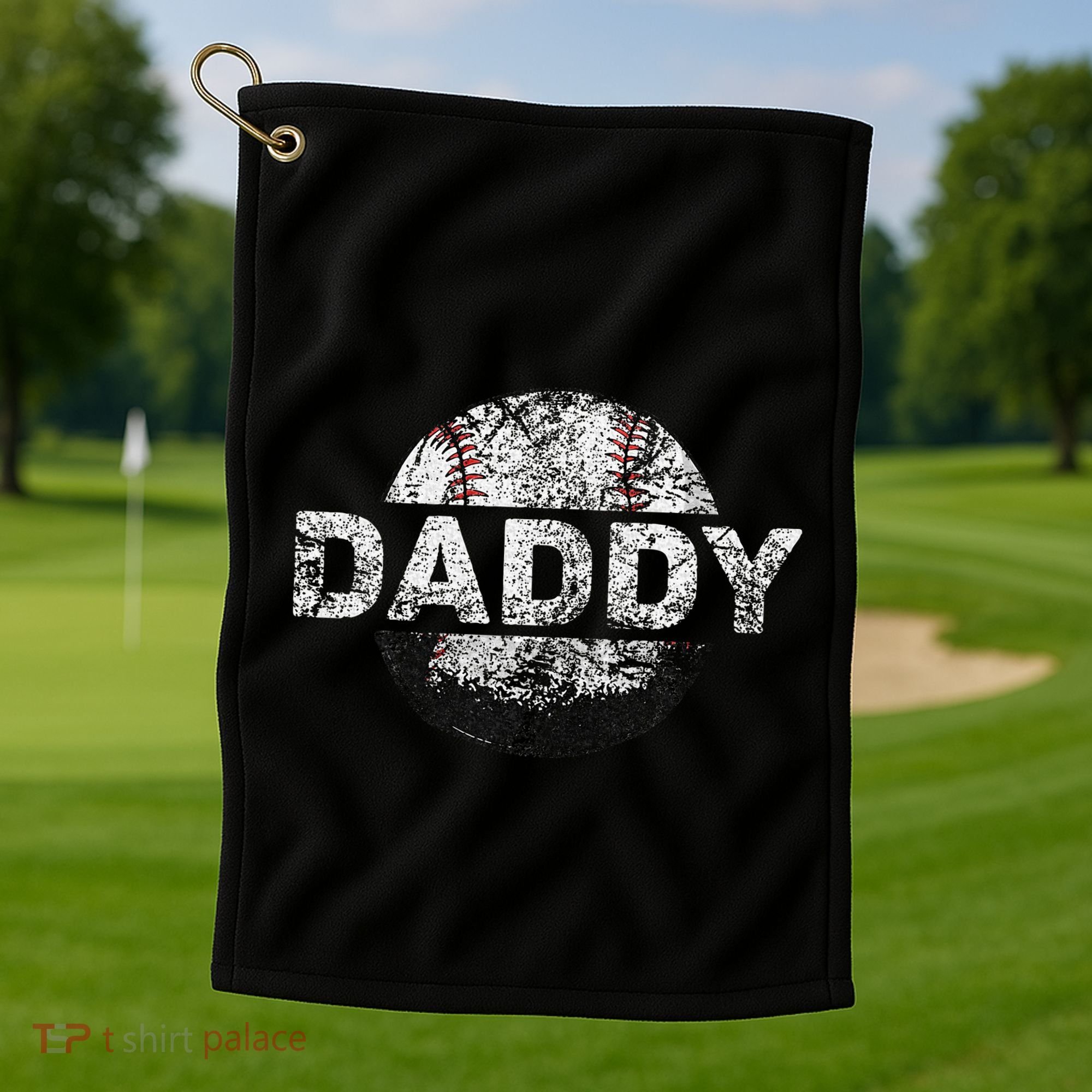 Baseball Daddy Dad Baseball Ball Golf Towel