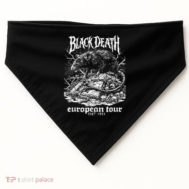 Black Death European Plague Rat Medieval History Goth USA-Made Doggie Bandana