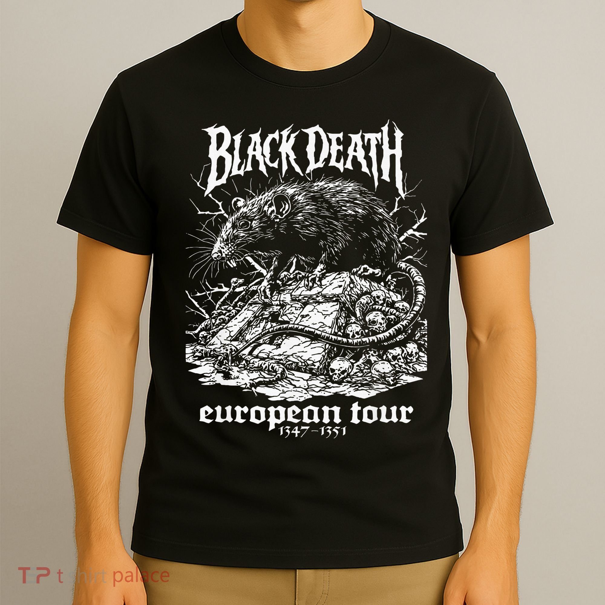 Black Death European Plague Rat Medieval History Goth T-Shirt