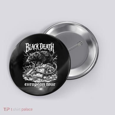 Black Death European Plague Rat Medieval History Goth Button