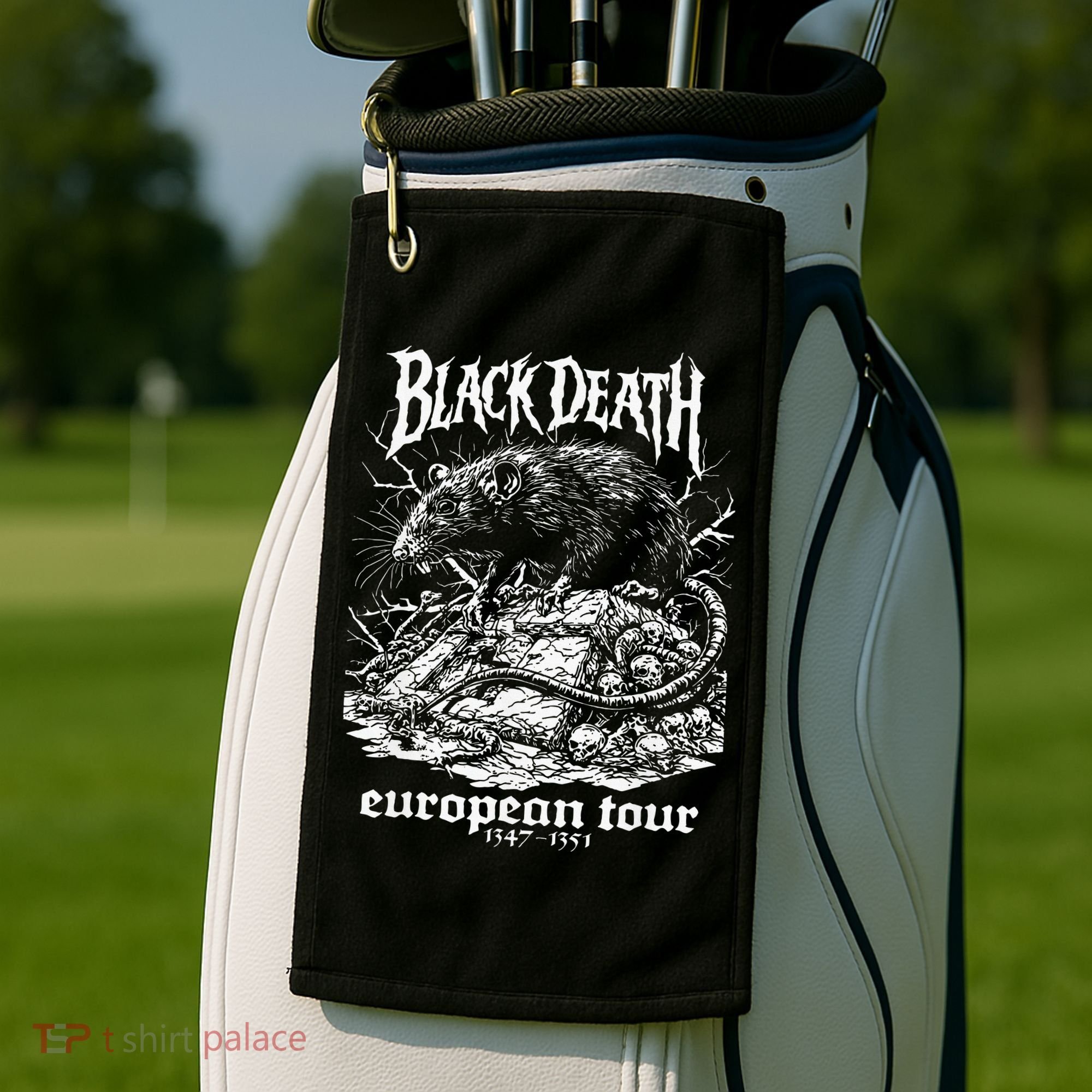 Black Death European Plague Rat Medieval History Goth Golf Towel