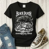 Black Death European Plague Rat Medieval History Goth Women's T-Shirt thumb 3