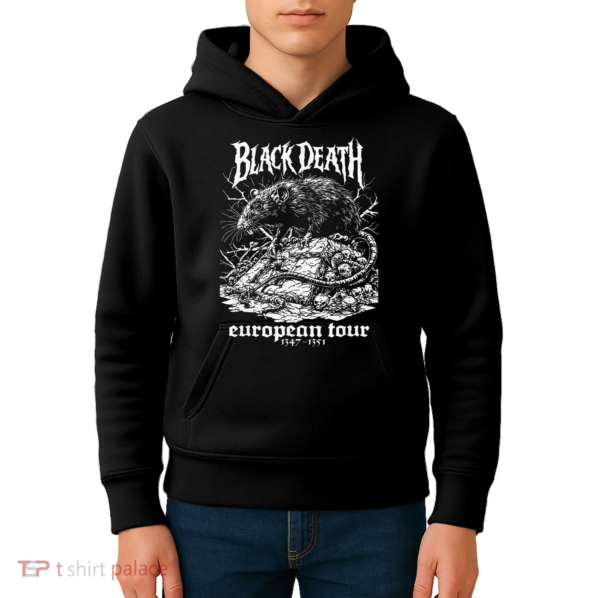 Black Death European Plague Rat Medieval History Goth Kids Hoodie