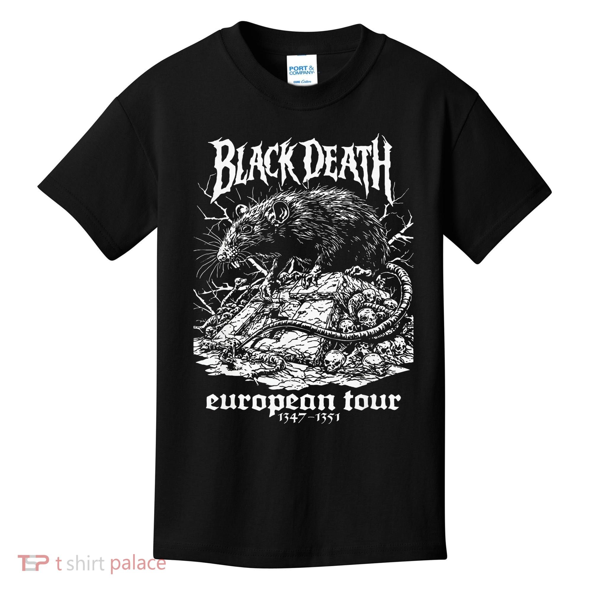 Black Death European Plague Rat Medieval History Goth Kids T-Shirt