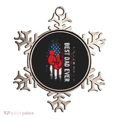 Best Dad Ever Boxing Gloves Fathers Day Boxers Flag USA Him Ornament