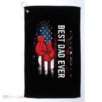 Best Dad Ever Boxing Gloves Fathers Day Boxers Flag USA Him Golf Towel thumb 0
