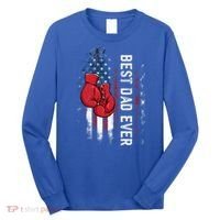 Best Dad Ever Boxing Gloves Fathers Day Boxers Flag USA Him Long Sleeve Shirt thumb 0