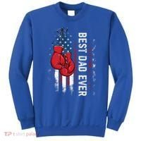 Best Dad Ever Boxing Gloves Fathers Day Boxers Flag USA Him Sweatshirt thumb 0