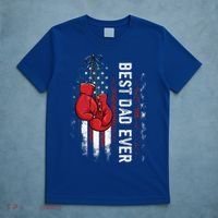 Best Dad Ever Boxing Gloves Fathers Day Boxers Flag USA Him T-Shirt thumb 5