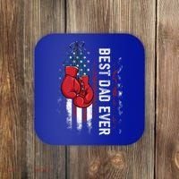 Best Dad Ever Boxing Gloves Fathers Day Boxers Flag USA Him Coaster thumb 0