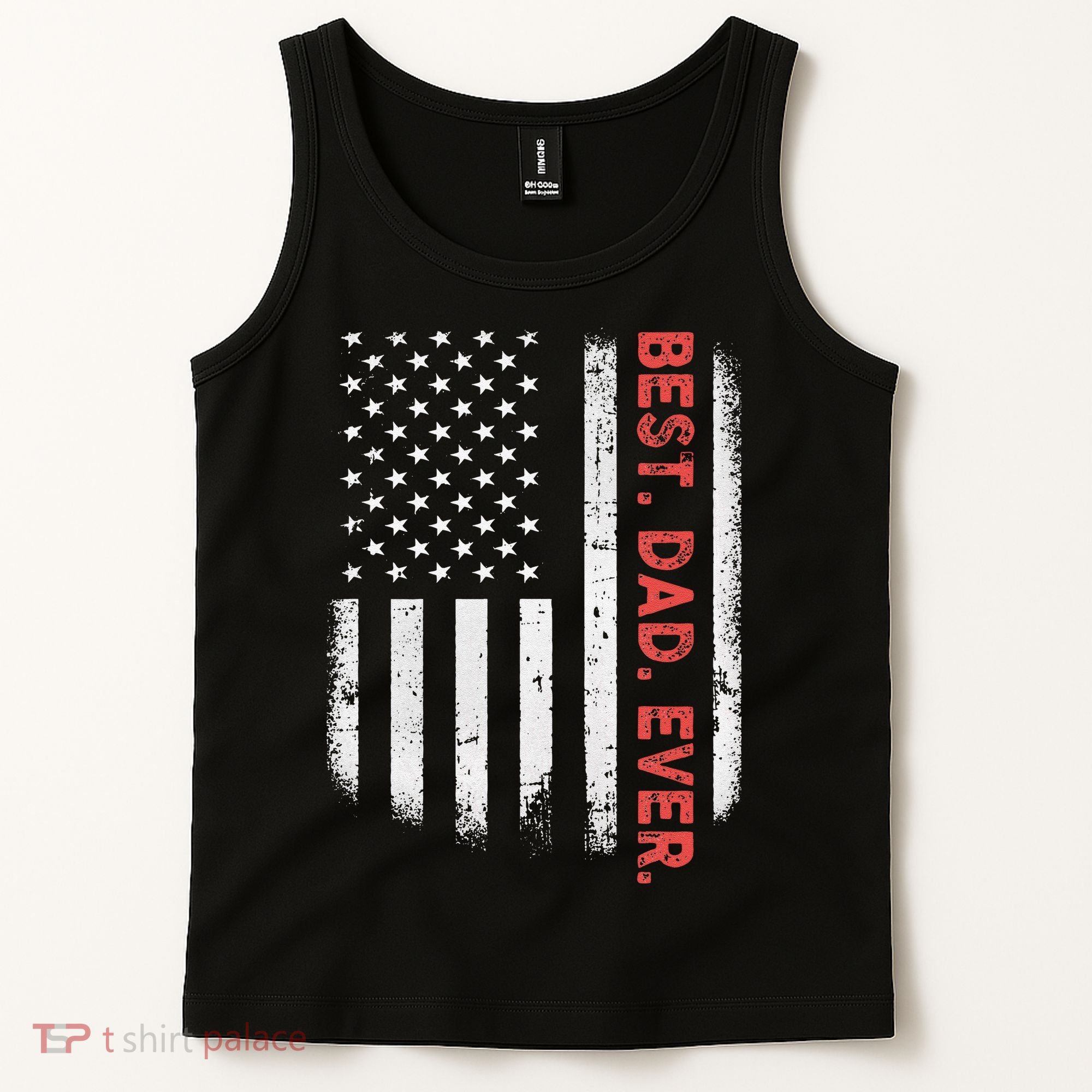Best Dad Ever With US American Flag Gift For Fathers Day Gift Tank Top