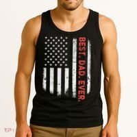 Best Dad Ever With US American Flag Gift For Fathers Day Gift Tank Top thumb 3