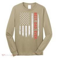 Best Dad Ever With US American Flag Gift For Fathers Day Gift Long Sleeve Shirt thumb 0