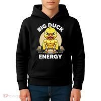 Big Duck Energy Duck Lovers Funny Gym Weightlifting Duck Kids Hoodie thumb 4