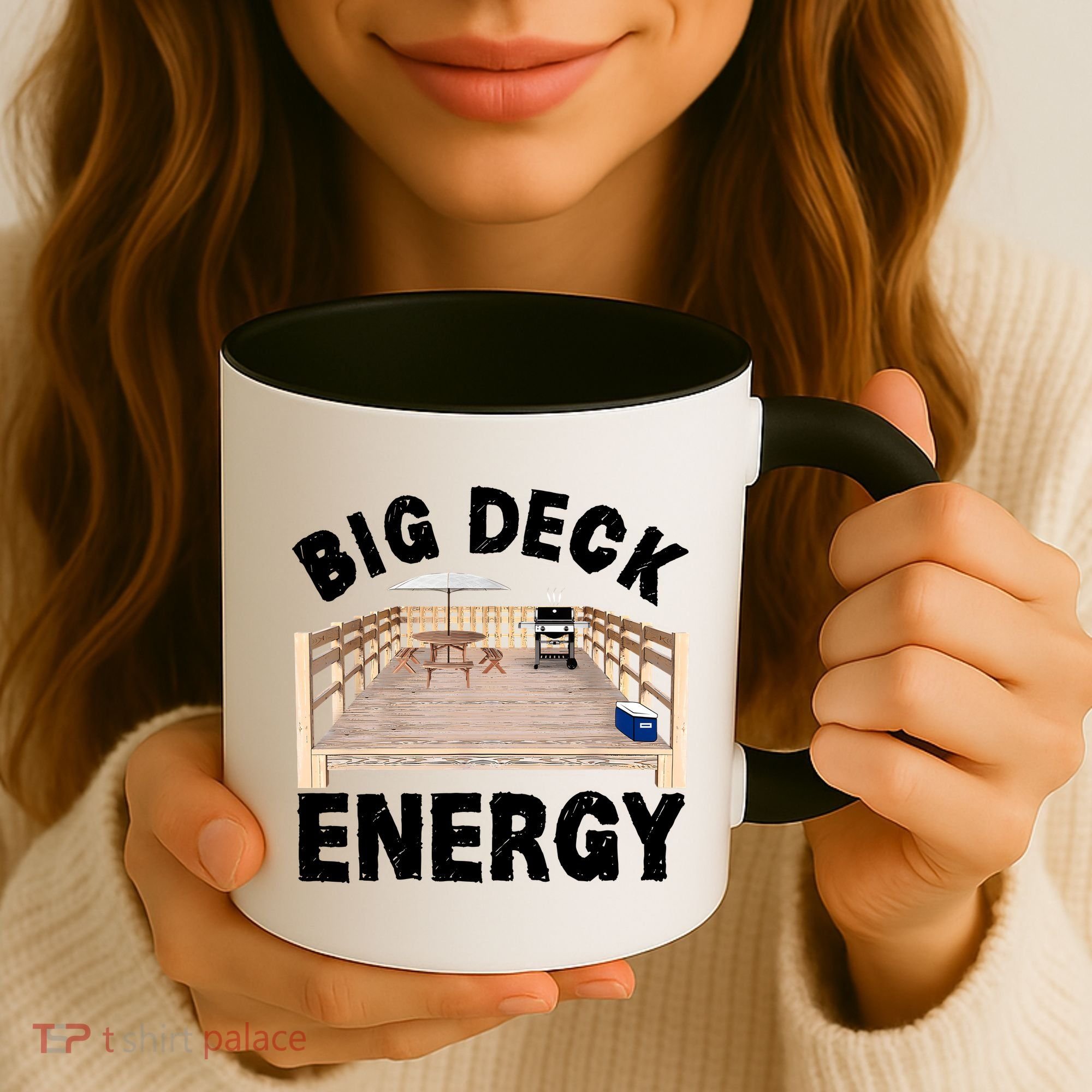 Big Deck Energy | Funny Back Yard Deck Owner & Carpentry Pun Coffee Mug