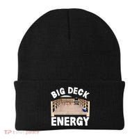 Big Deck Energy | Funny Back Yard Deck Owner & Carpentry Pun Beanie thumb 0