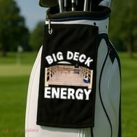 Big Deck Energy | Funny Back Yard Deck Owner & Carpentry Pun Golf Towel thumb 2