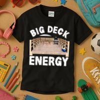 Big Deck Energy | Funny Back Yard Deck Owner & Carpentry Pun Kids T-Shirt thumb 3