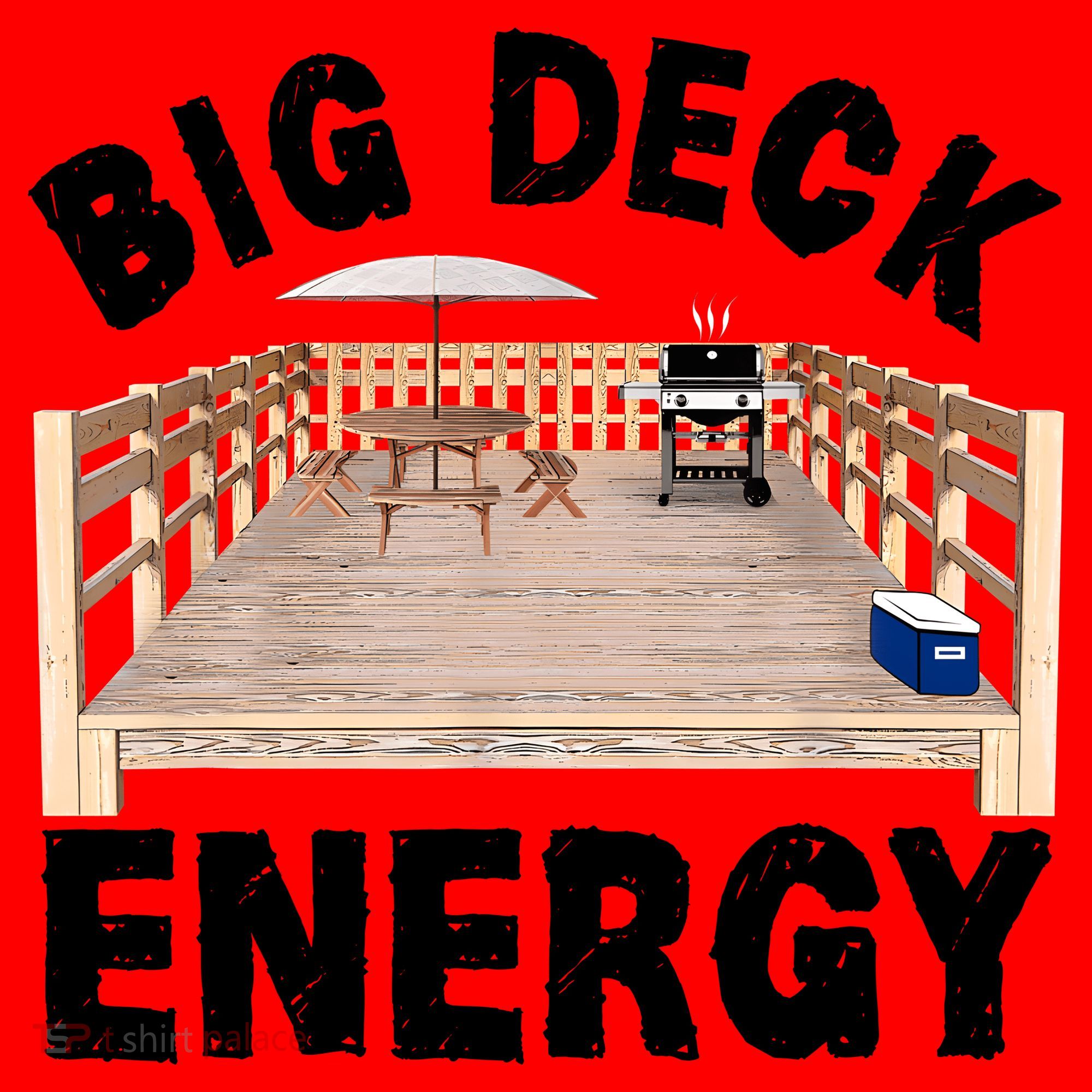 Big Deck Energy | Funny Back Yard Deck Owner & Carpentry Pun Santa Hat