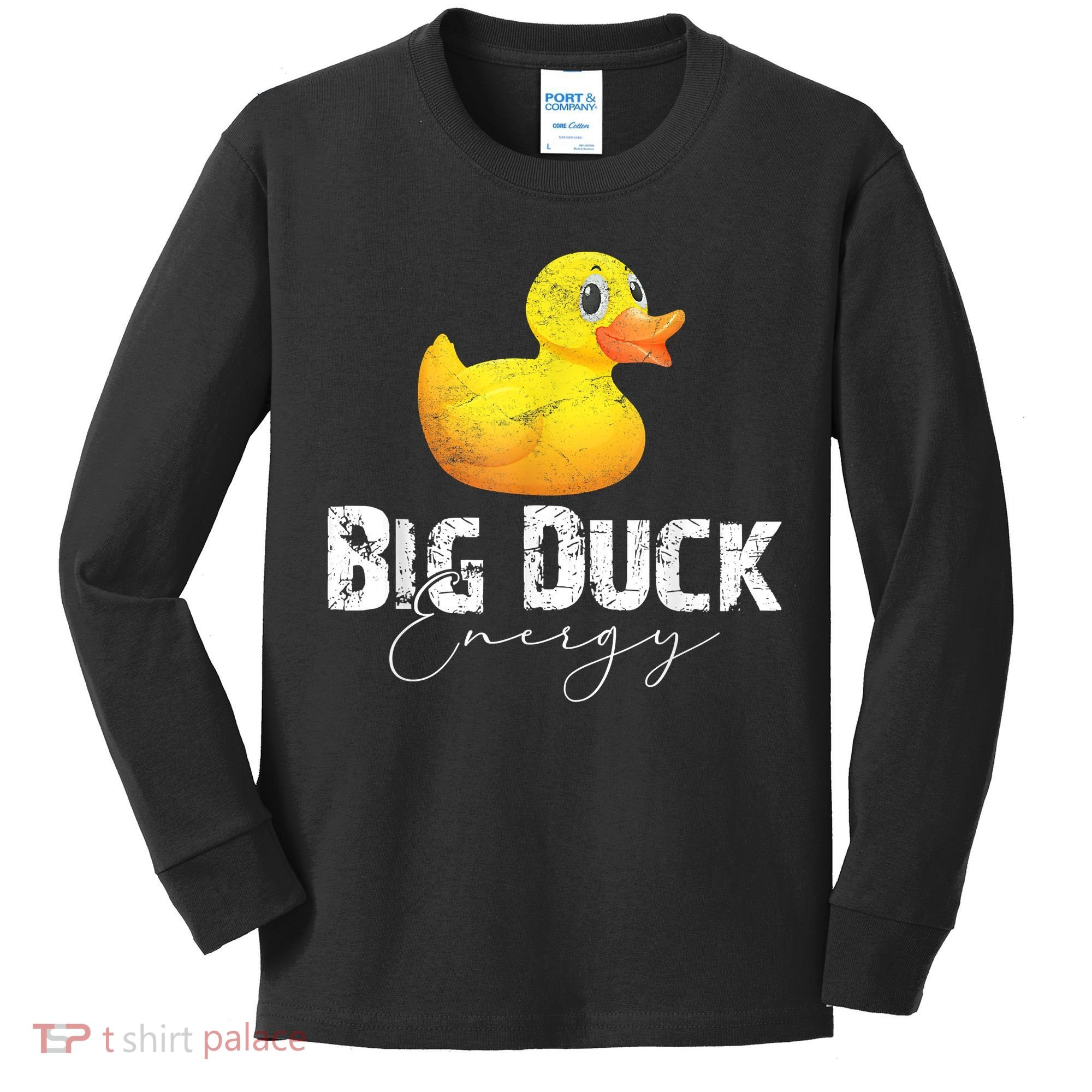 Big Duck Energy Yellow Rubber Duck Lover Kids Long Sleeve Shirt