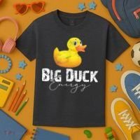 Big Duck Energy Yellow Rubber Duck Lover Kids T-Shirt thumb 3