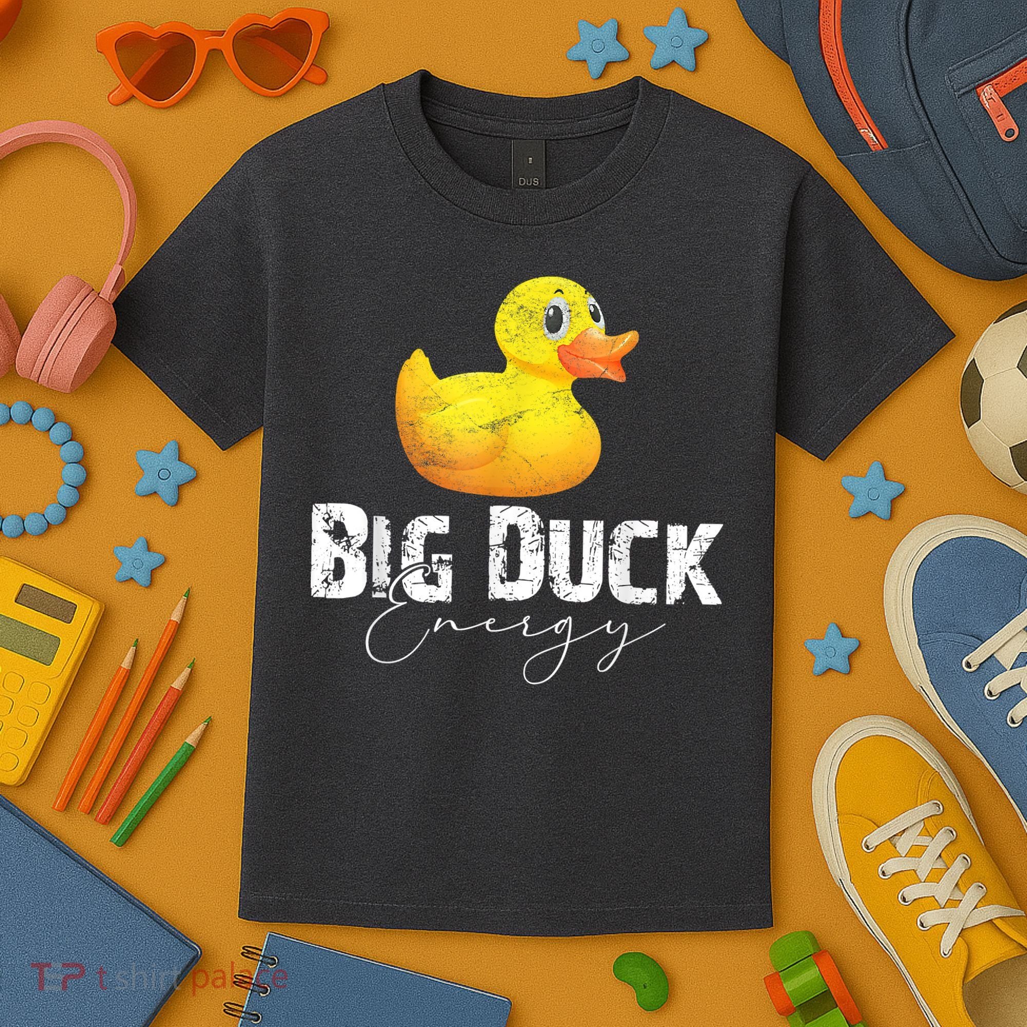 Big Duck Energy Yellow Rubber Duck Lover Kids T-Shirt