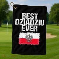 Best Dziadziu Ever Fathers Day Polish Grandpa Gift Golf Towel thumb 1